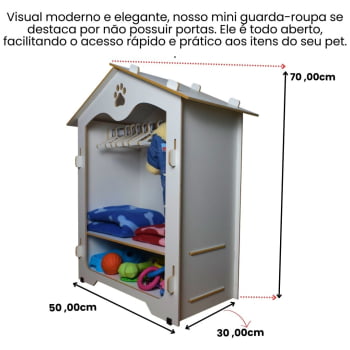 Roupeiro Pet Organizador Closet MDF Gato Cachorro